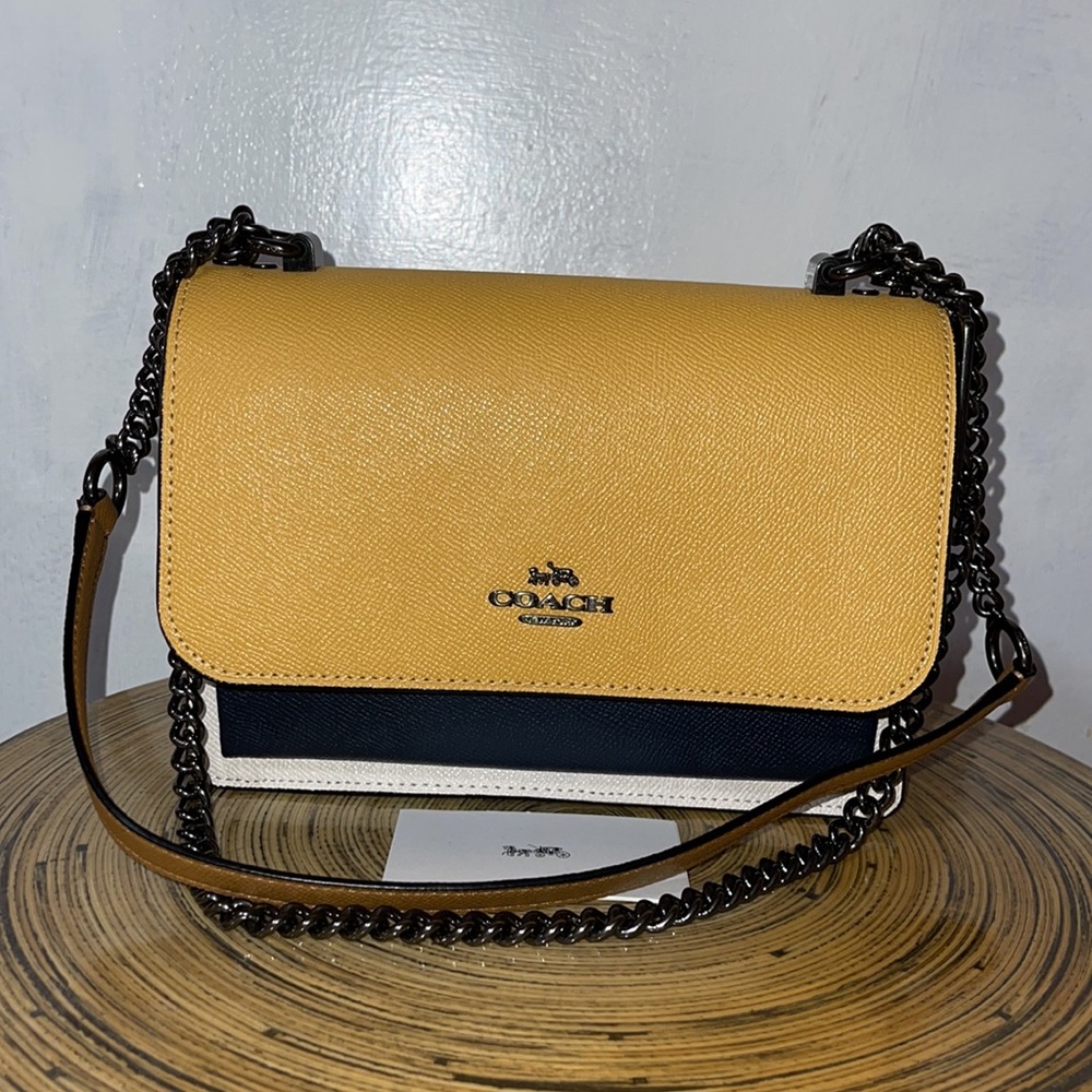 Coach Klare Crossbody Bag In Colorblock Pink Yellow White Navy